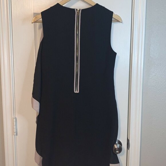 Ted Baker London Black Pink Bolty Drape Zipper Back Sleeveless Shift Dress Sz 6 - Picture 6 of 10
